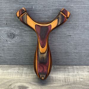 Handmade Laminated Hardwood Slingshot Custom Wooden Frame Flat Band Ready Smooth